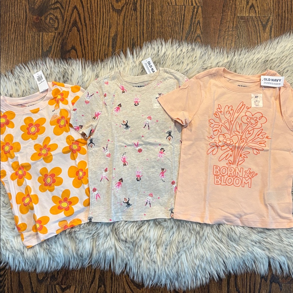 4T NWT 10 Toddler Girl Short & Long Shirt Bundle - Picture 4 of 6